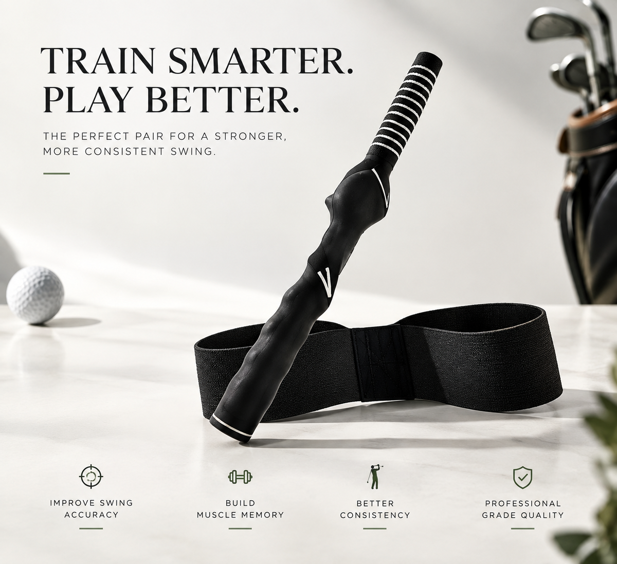 The Golf Training Bundle - Golf Grip Trainer and Swing Correcting Arm Band